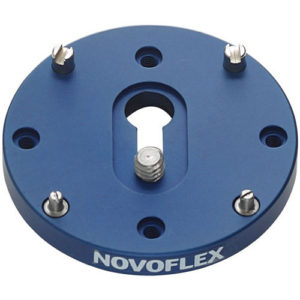 Novoflex QPL-6×6 Arca-Type Quick Release Plate for Q-Base System, 6.1cm Round for Medium Format – with 1/4-20 & 3/8″ Screws and Anti-Twist Pins Camera Support Systems | NOVOFLEX Australia | 2